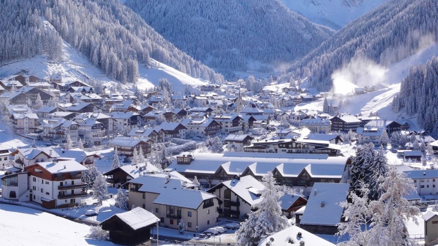 wintersport wolkenstein in Zuid-Tirol